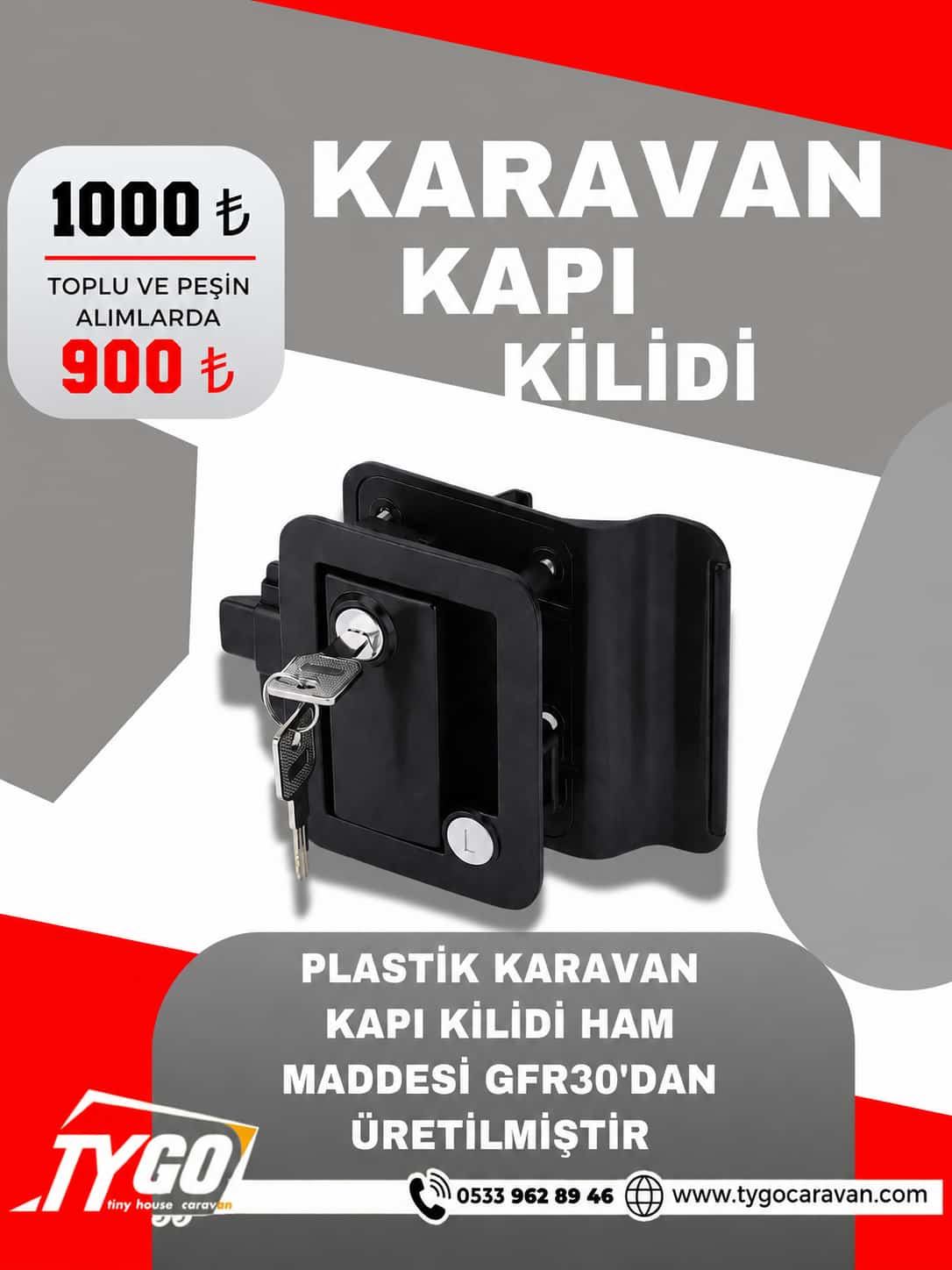 Karavan Dış Kapı Kilidi (PLASTİK GFR30)